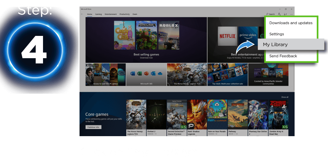 Step 4: Click on “My Library”