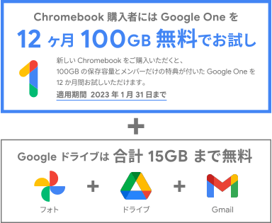 Google One 100GB が 12ヵ月無料!