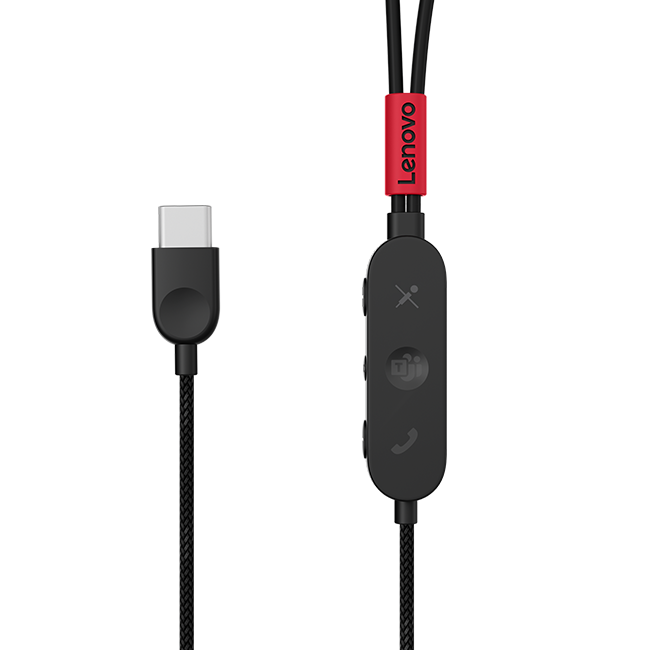 Écouteur intra-auriculaire filaire USB-C Lenovo, 4XD1J77351