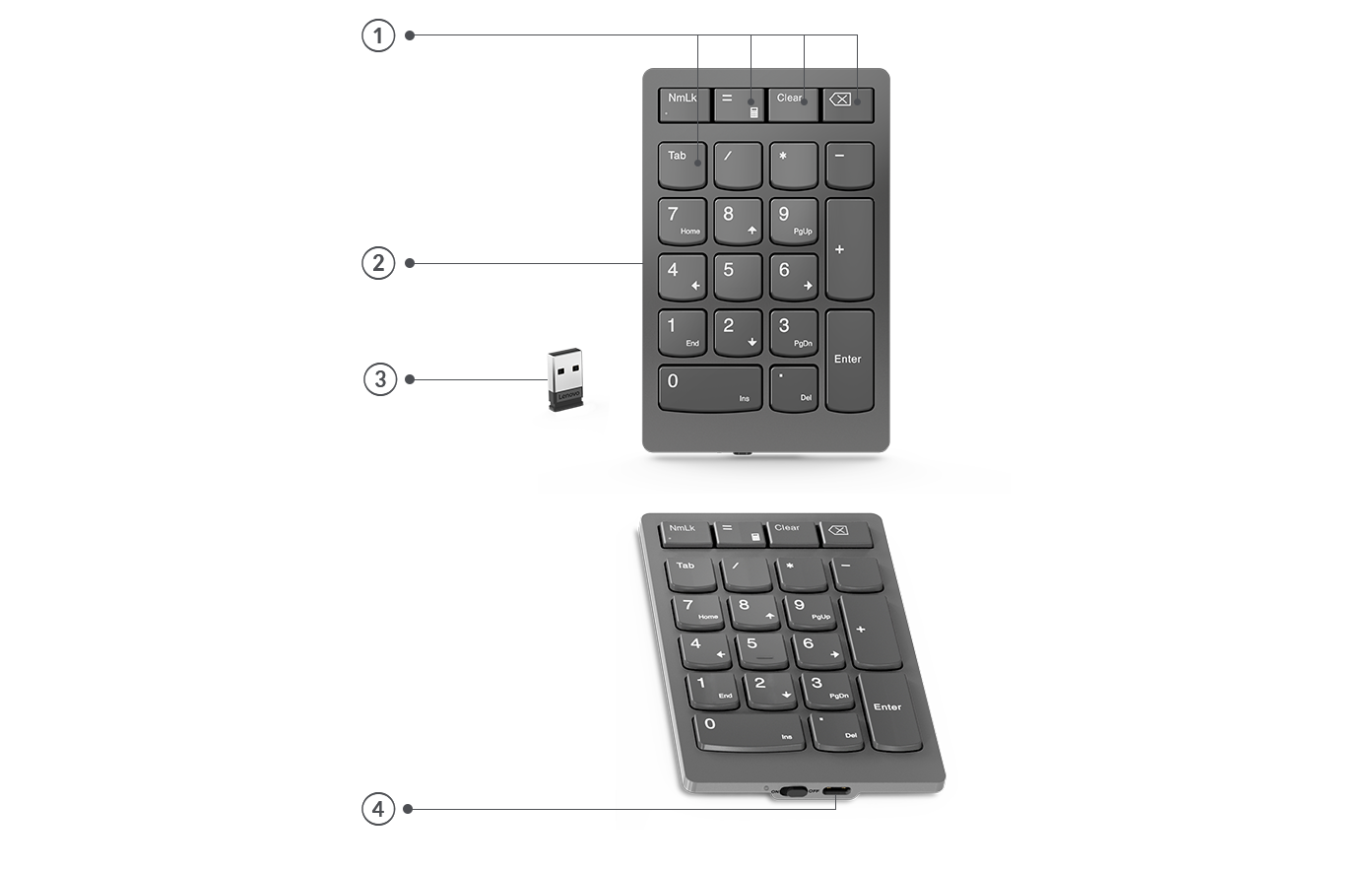 Lenovo Go USB-C Wireless Mouse ports