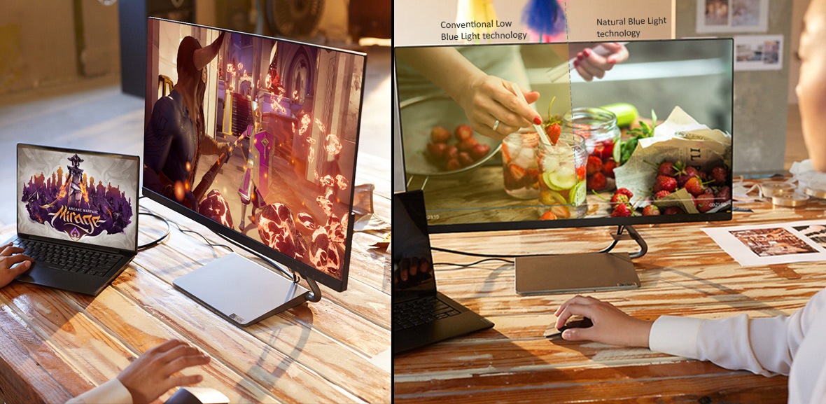 Lenovo Q27q Monitor, Stylish 27” QHD Display