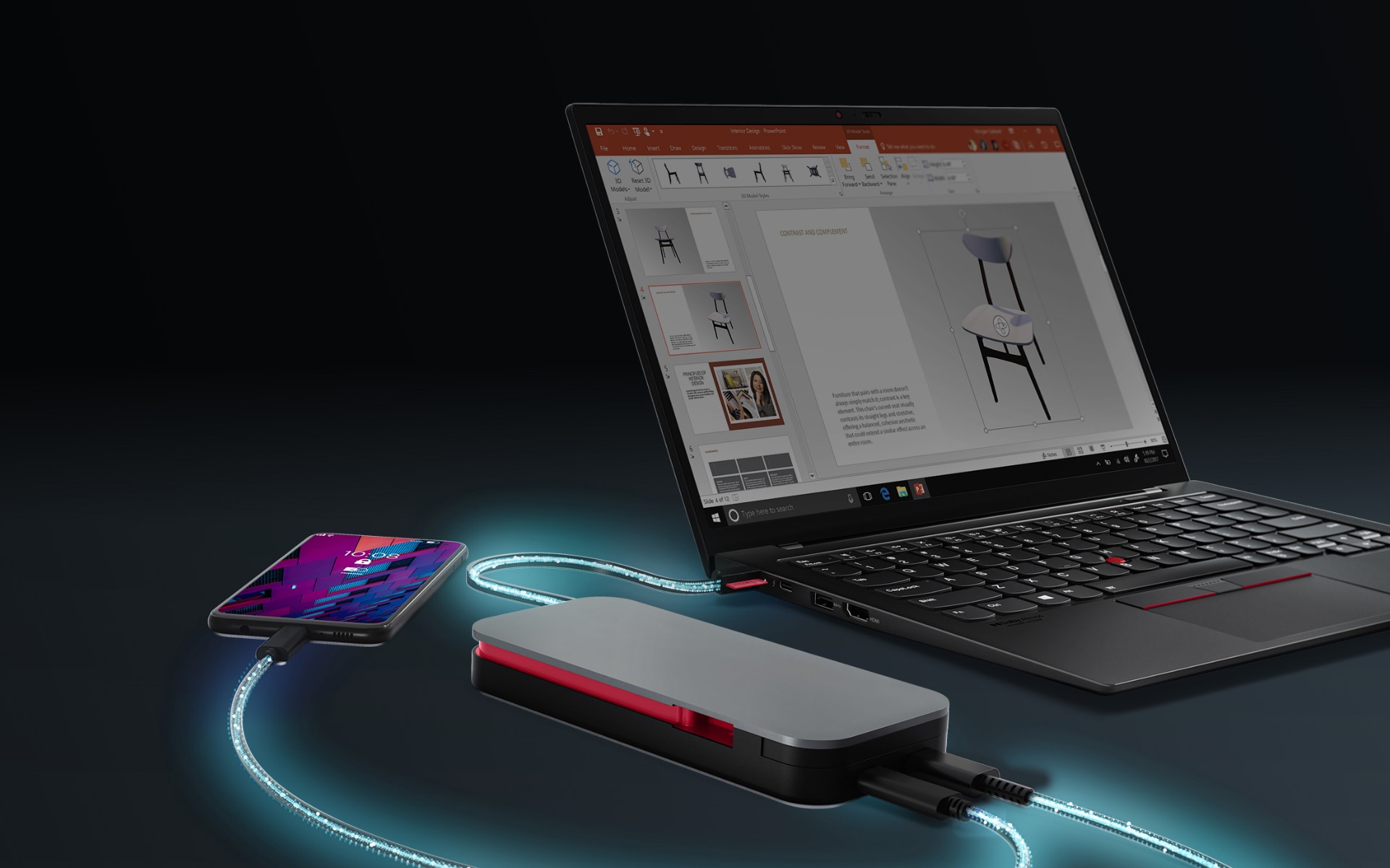 Batterie externe USB-C pour portable Lenovo Go (20 000 mAh)