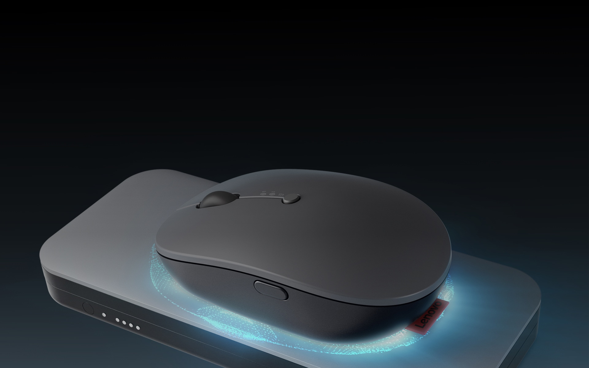 Lenovo Go Wireless Multi-Device Mouse charging on wireless charger