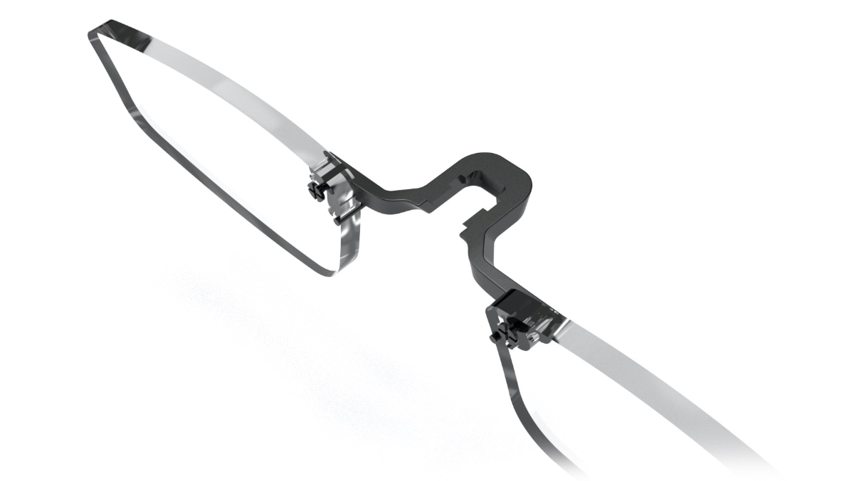 Lenovo ThinkReality A3 smarte briller – nærbilde av linser