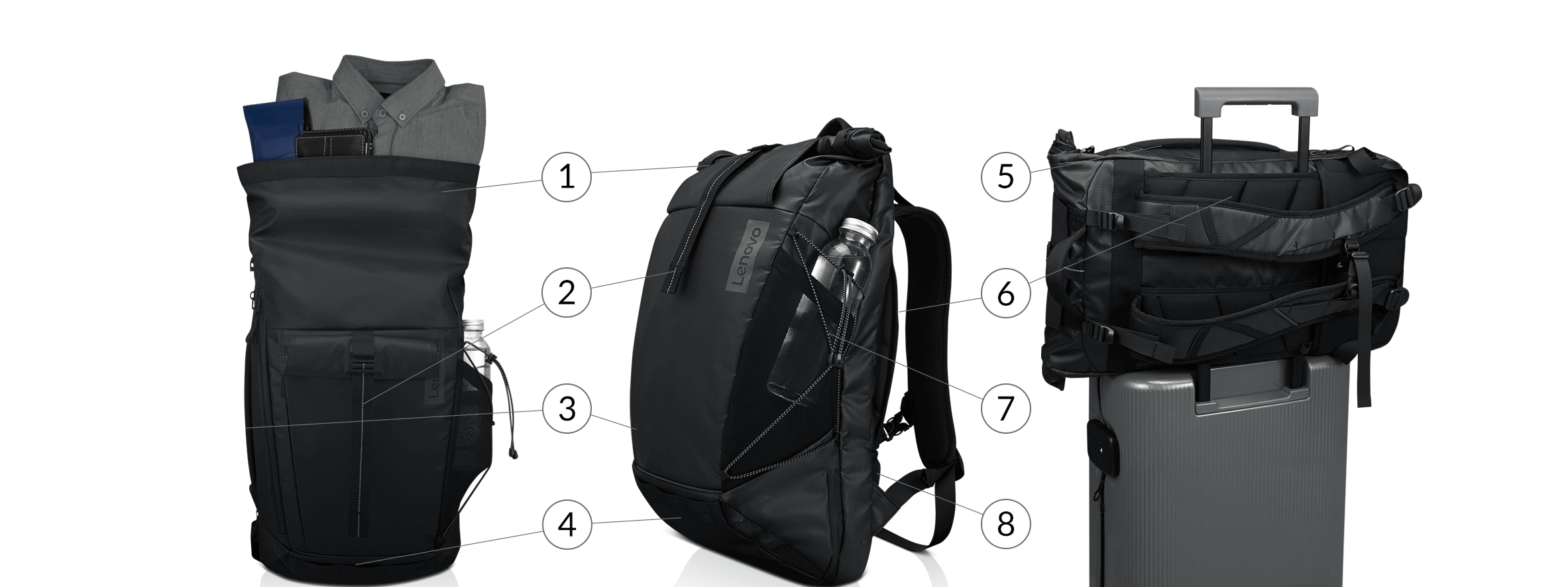 Lenovo 15.6-inch Commuter Backpack features View