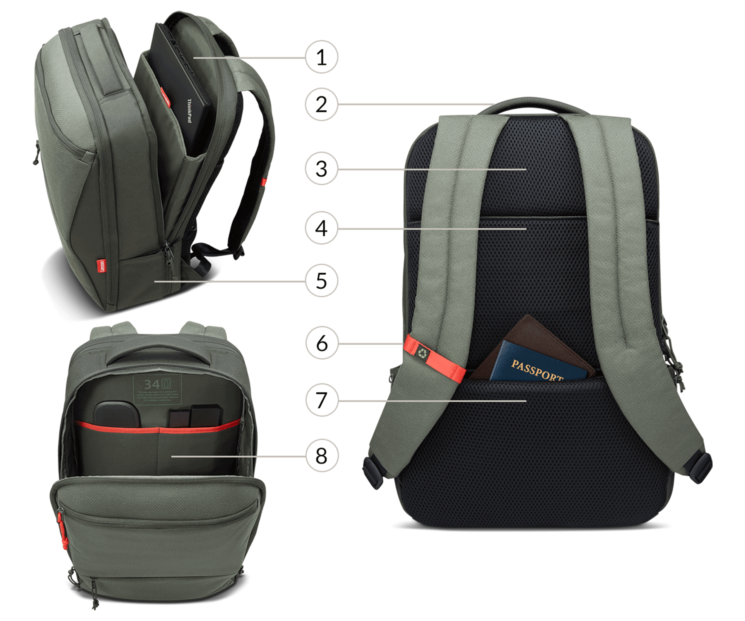 Lenovo 15.6-inch Commuter Backpack features View