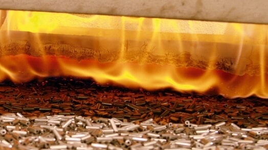 Flame from heat treatment manufacturing process