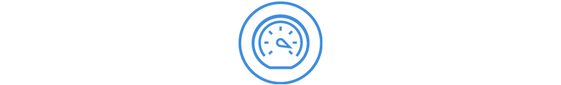 Line icon of a speedometer with a high reading