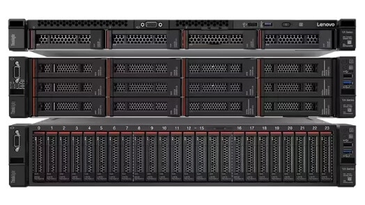 Vista frontal de la ThinkAgile Serie VX de Lenovo
