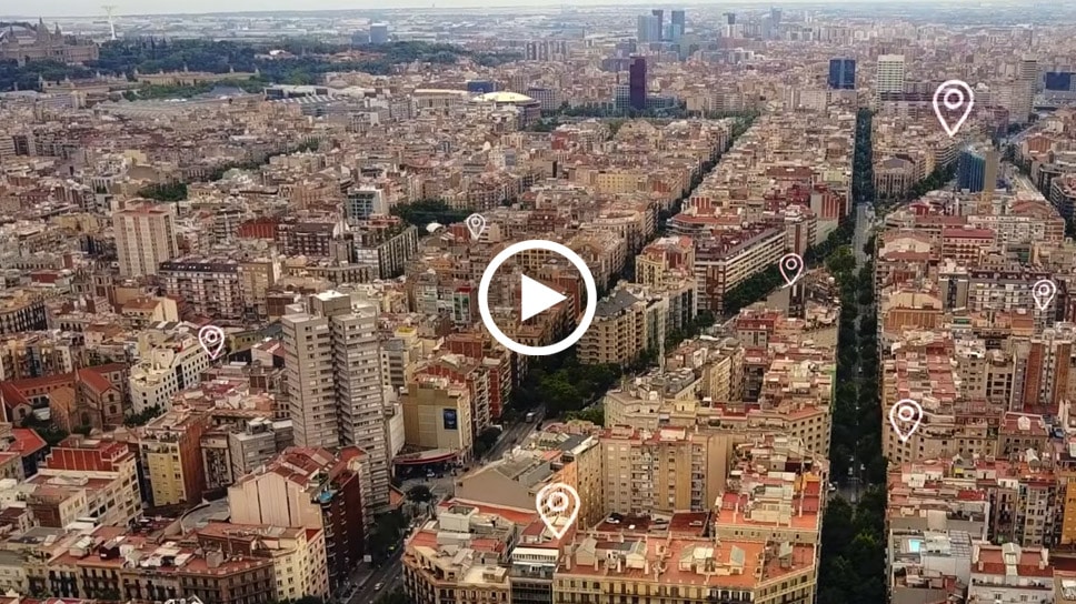 Panoramablick auf die Stadt Barcelona