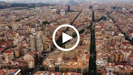 Aerial view of the city of Barcelona