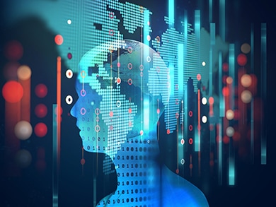 Accélérer le déploiement de l’intelligence artificielle - digital head icon