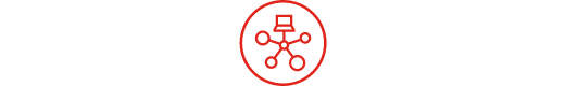 Line icon depicting secure management hub