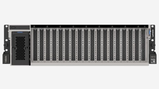 Vista frontal del ThinkSystem SR675 V3 de Lenovo