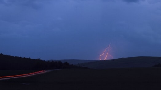 Lightning at dusk