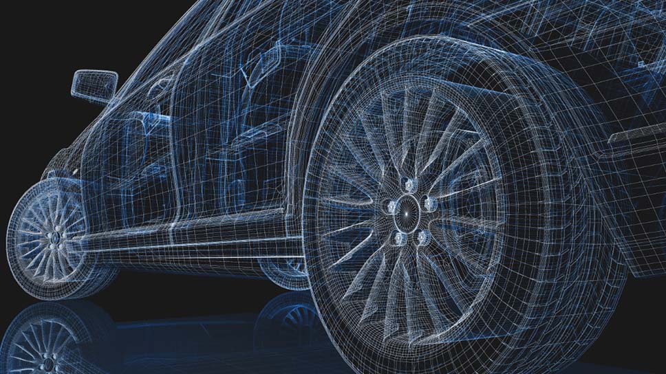 3D-rendering van een auto