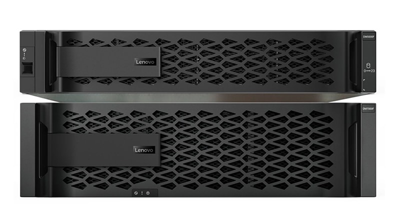Lenovo ThinkSystem DM Series All-Flash Array - front facing 2 stack