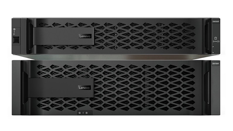 Lenovo ThinkSystem DM Series All-Flash Array - front facing 2 stack