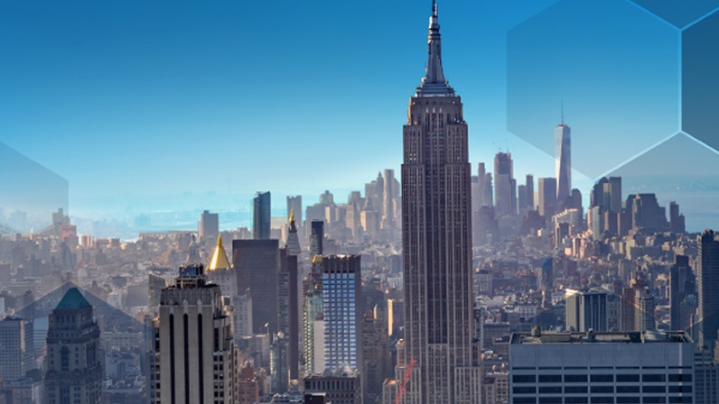 Cityscape with tall buildings