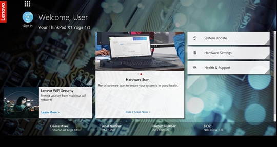 Screenshot di Lenovo Vantage per piccole e medie imprese